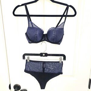 Victoria's Secret Fishnet Lace Bra Panty Set